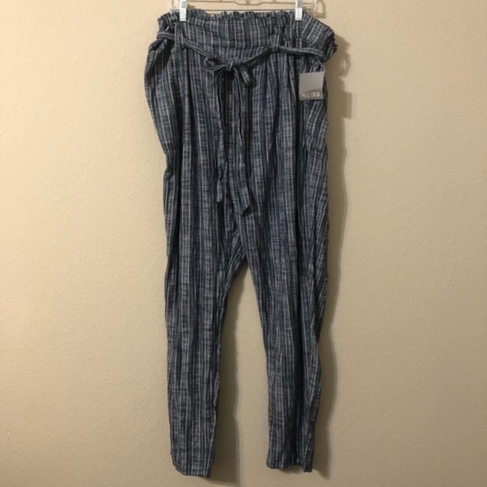Falls Creek Pants Elastic Waist Striped NWT
